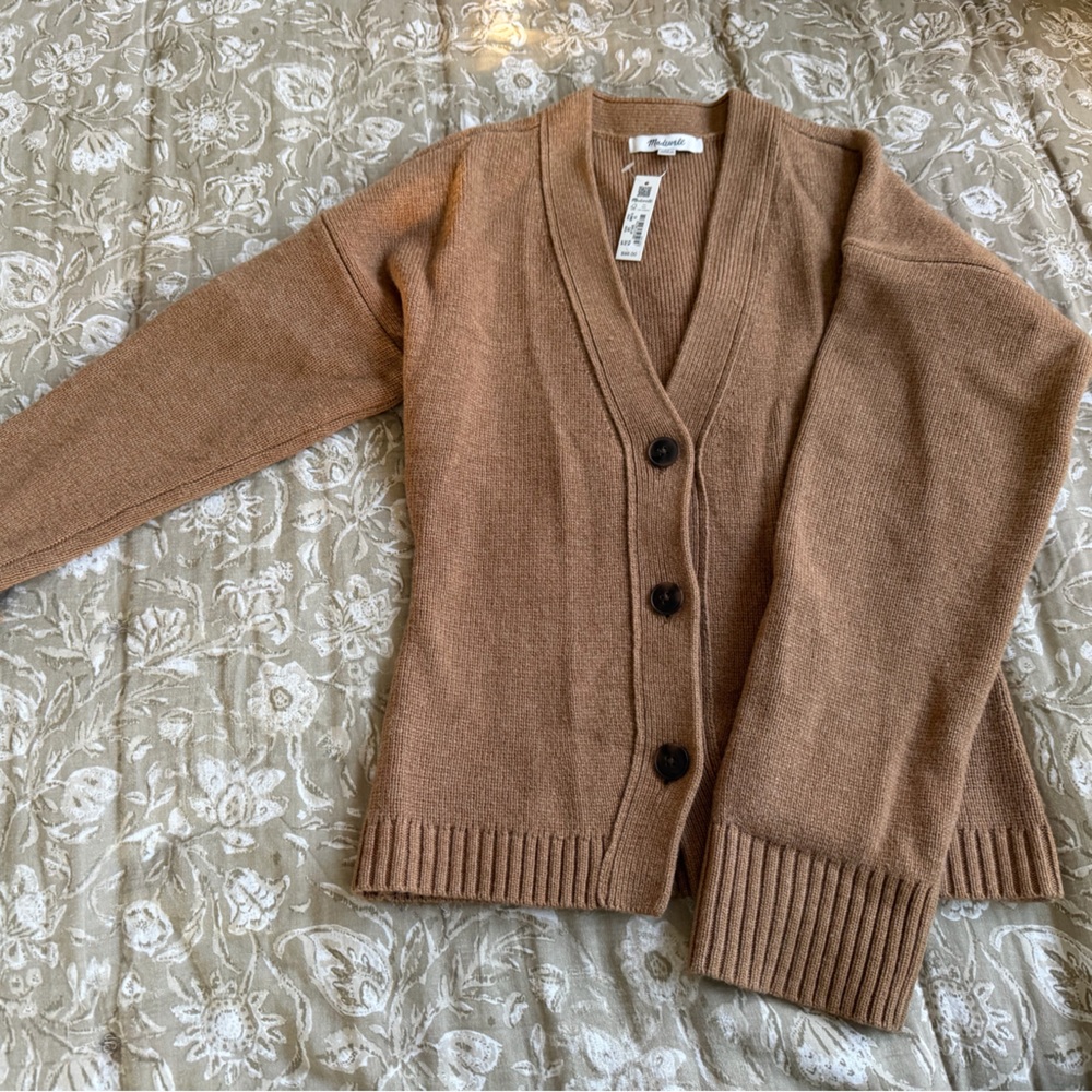Madewell Brown Button-Up Sweater